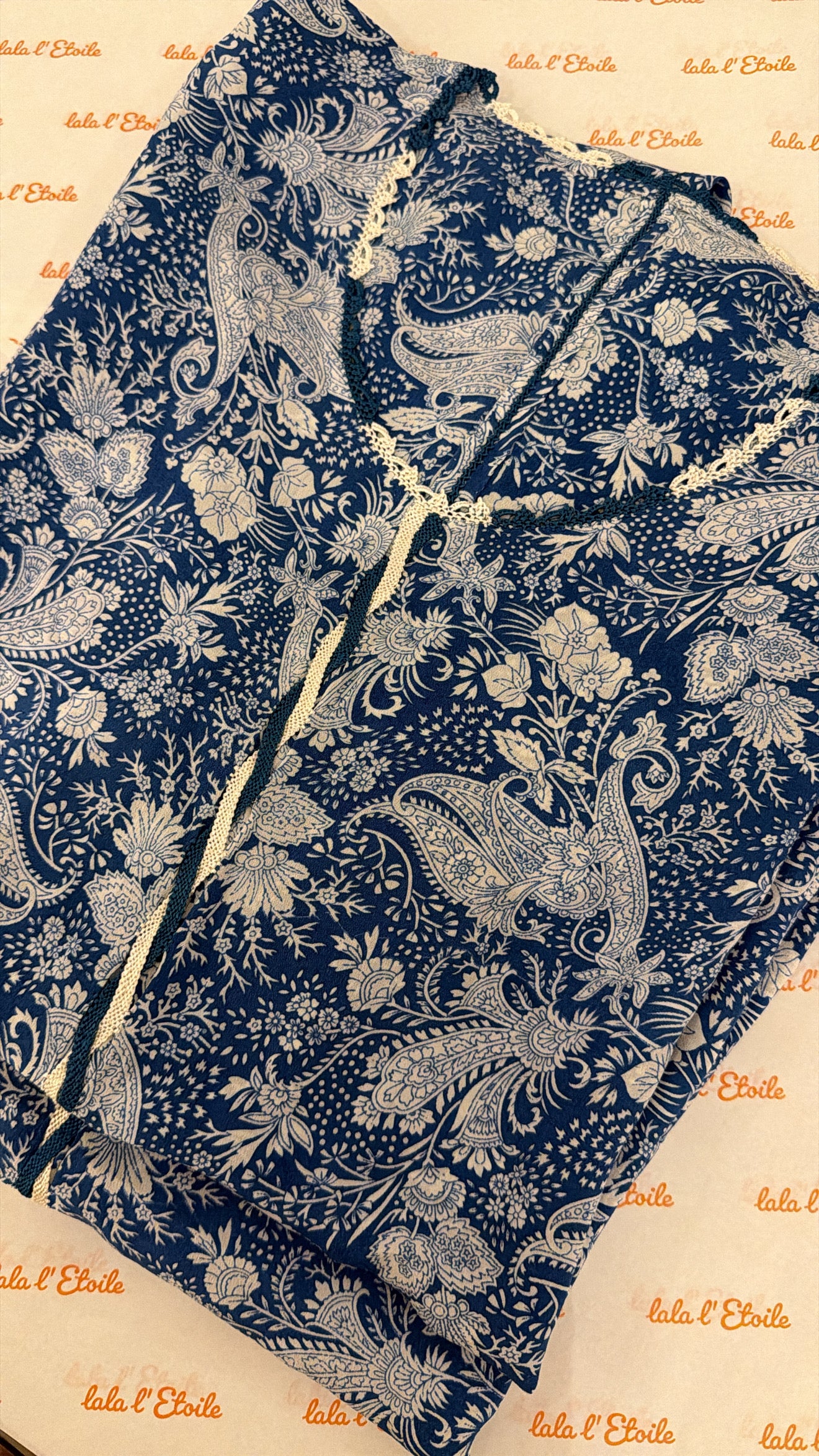 Blue Crepe Silk