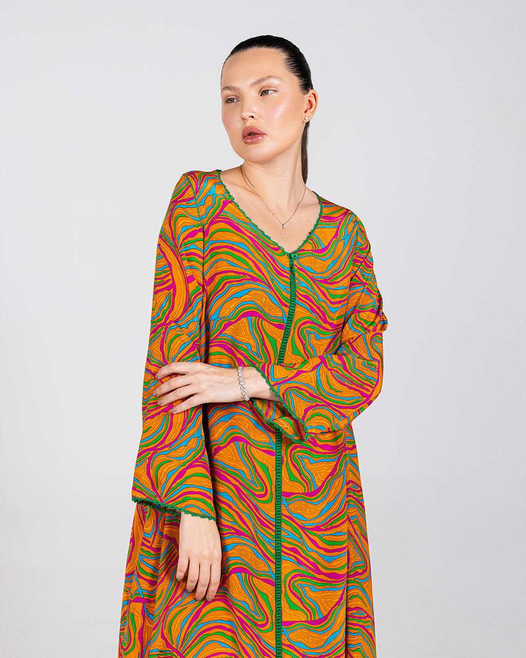 Mixed Orange Kaftan