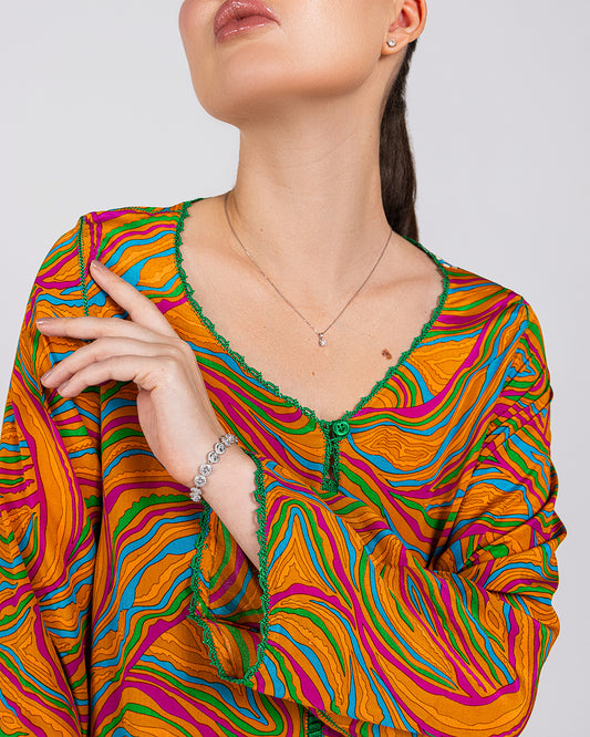 Mixed Orange Kaftan